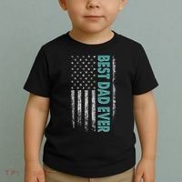 Best Dad Ever Distressed USA American Flag Toddler T-Shirt thumb 2