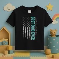 Best Dad Ever Distressed USA American Flag Toddler T-Shirt thumb 3