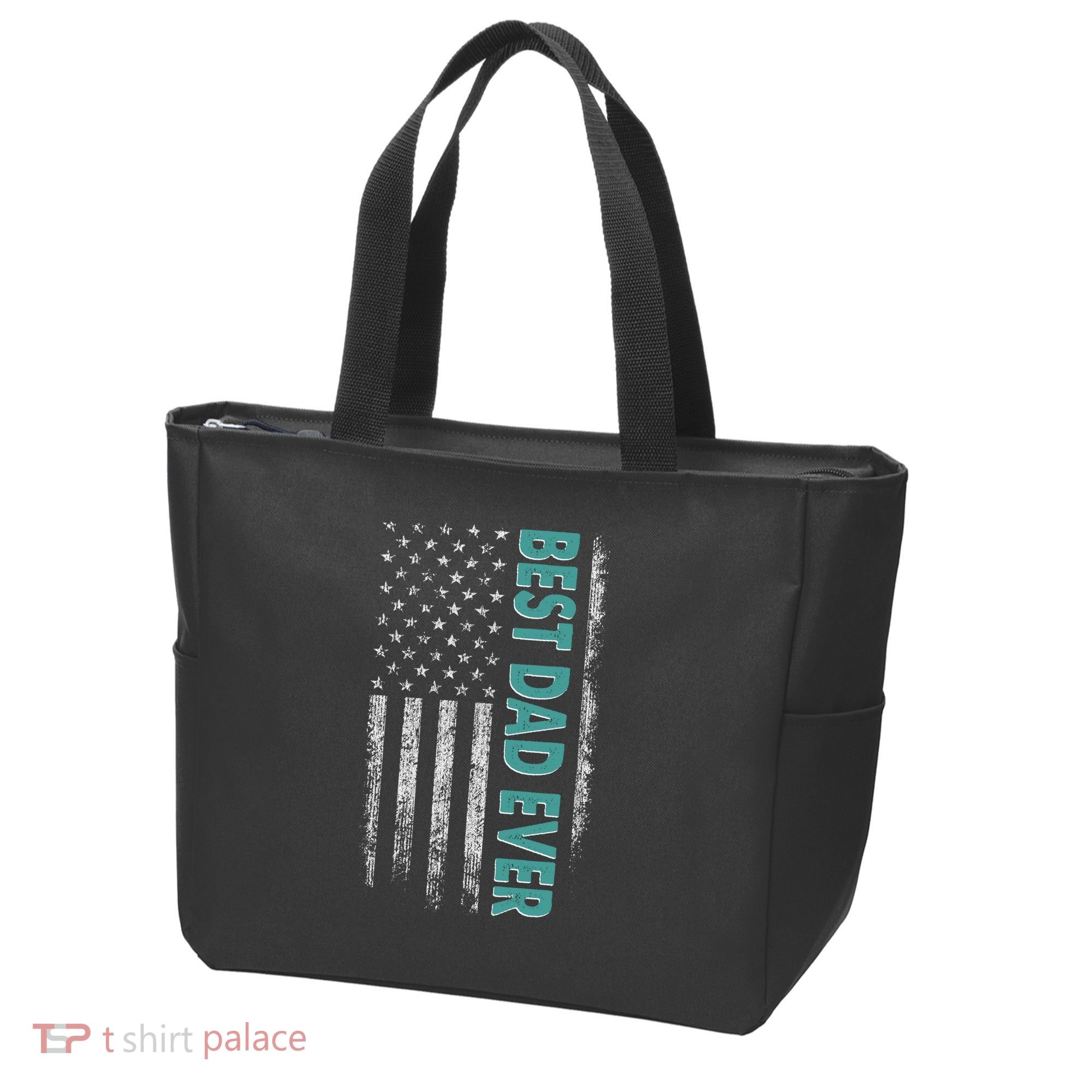 Best Dad Ever Distressed USA American Flag Tote Bag