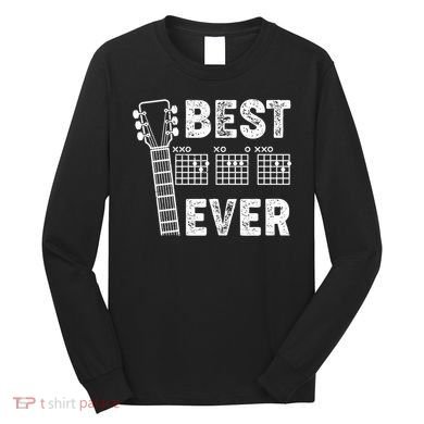 Best Dad Ever Musical Guitar Chords Long Sleeve Shirt