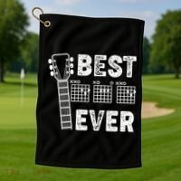 Best Dad Ever Musical Guitar Chords Golf Towel thumb 1