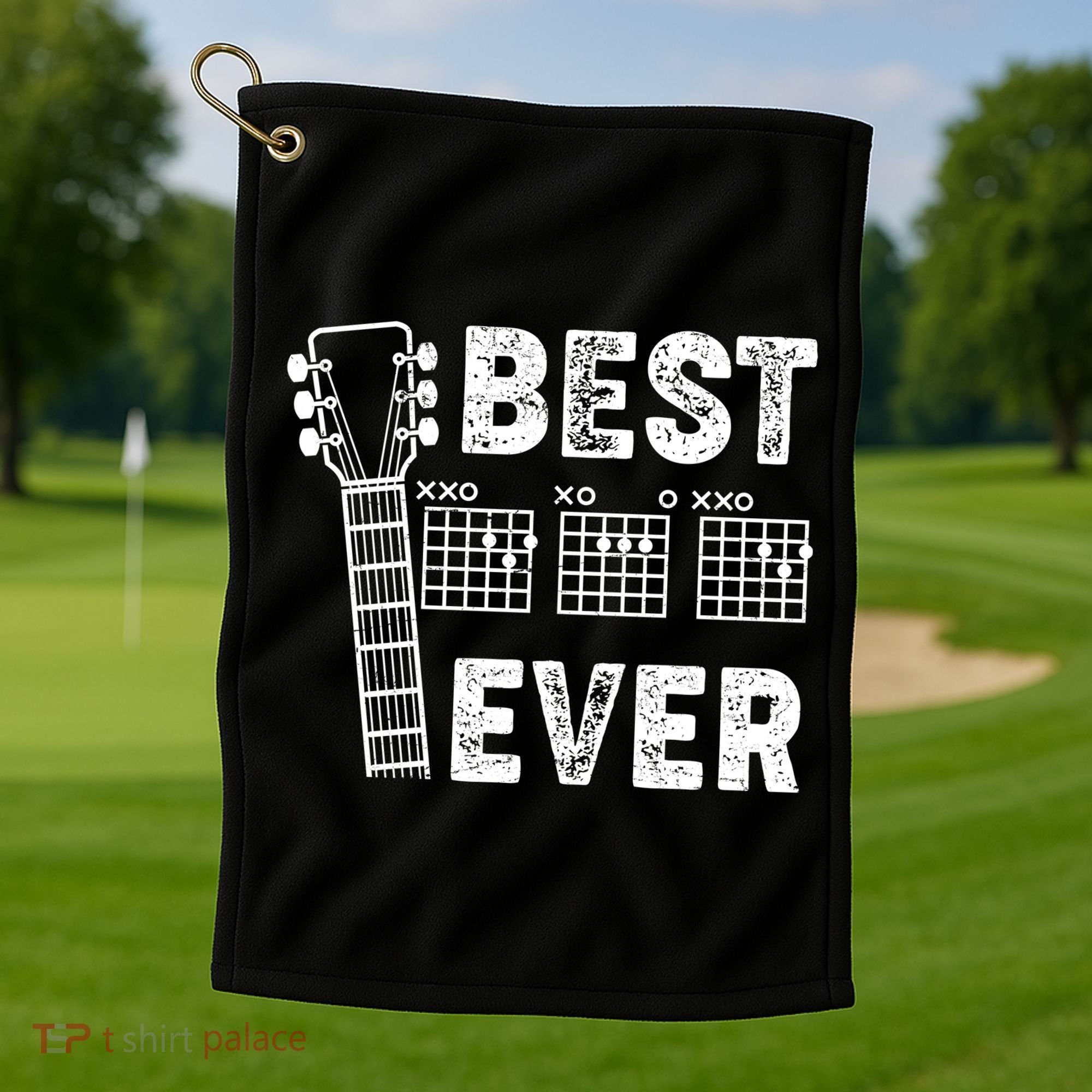 Best Dad Ever Musical Guitar Chords Golf Towel