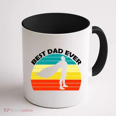 Best Dad Ever Super Dad Hero Coffee Mug back