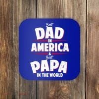 Best Dad In America & Best Papa In The World Coaster thumb 0