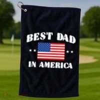 Best Dad In America Golf Towel thumb 1