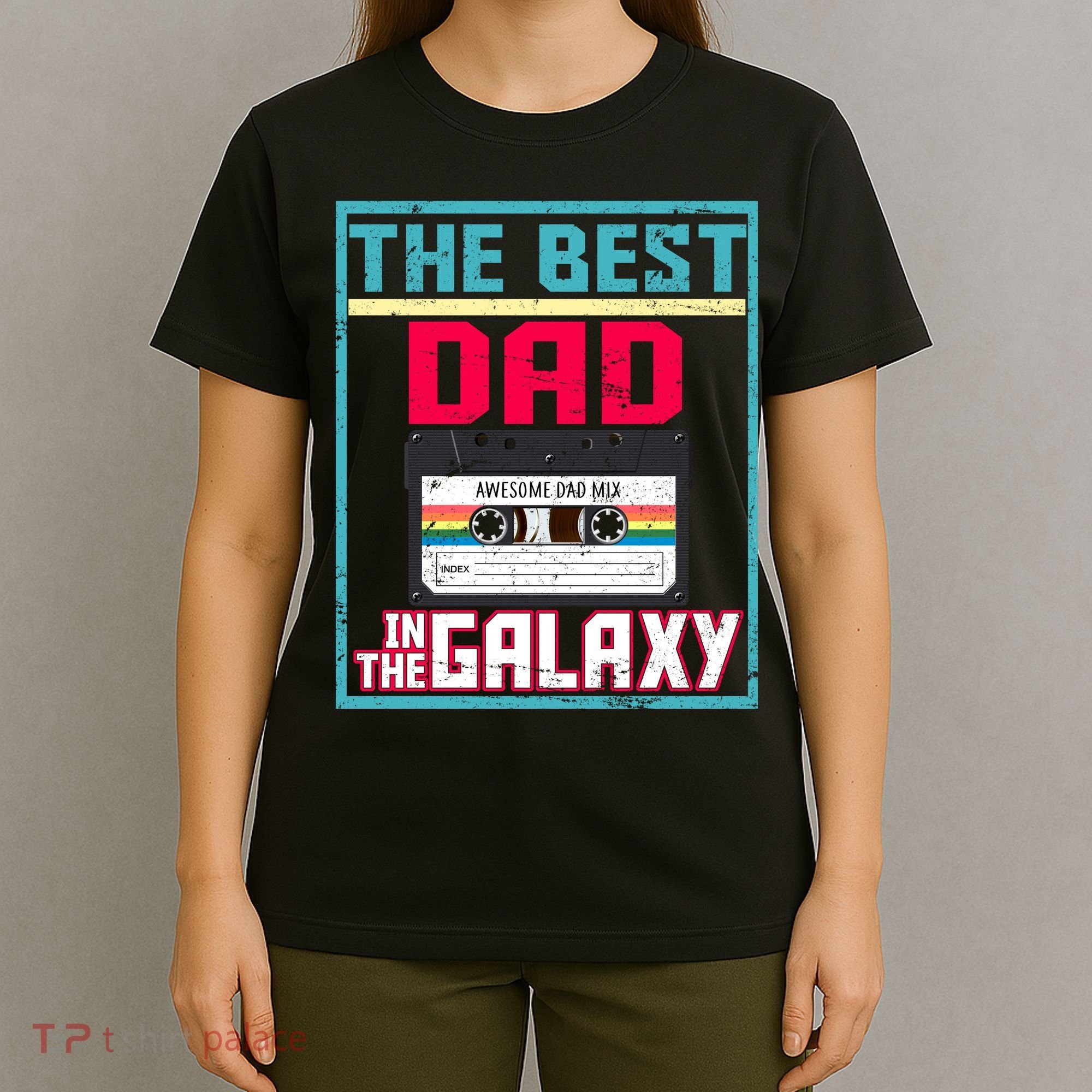 Best Dad In The Galaxy Cassette Mix Tape T-Shirt