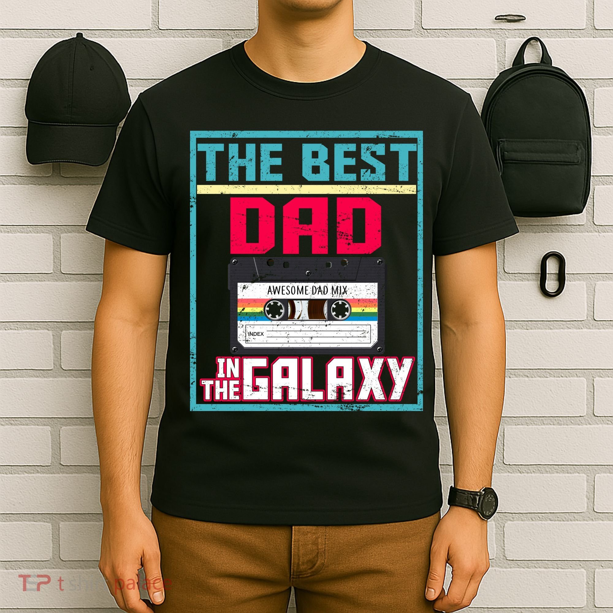 Best Dad In The Galaxy Cassette Mix Tape T-Shirt