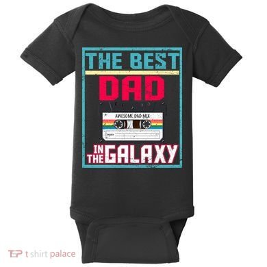 Best Dad In The Galaxy Cassette Mix Tape Baby Bodysuit