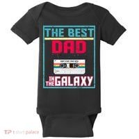 Best Dad In The Galaxy Cassette Mix Tape Baby Bodysuit thumb 0