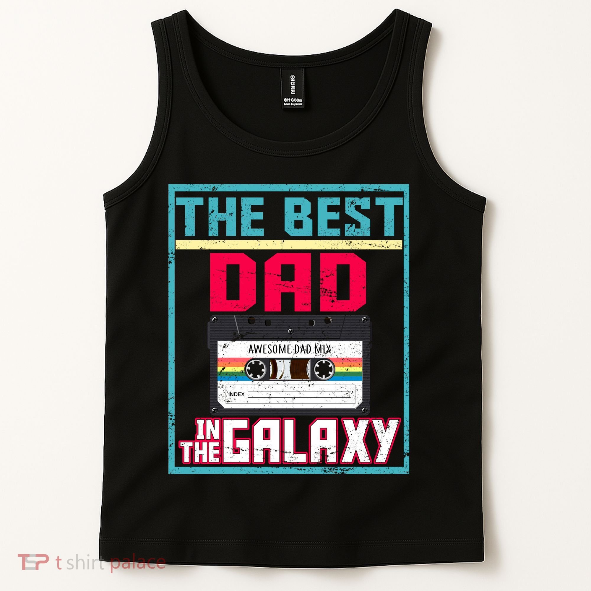 Best Dad In The Galaxy Cassette Mix Tape Tank Top