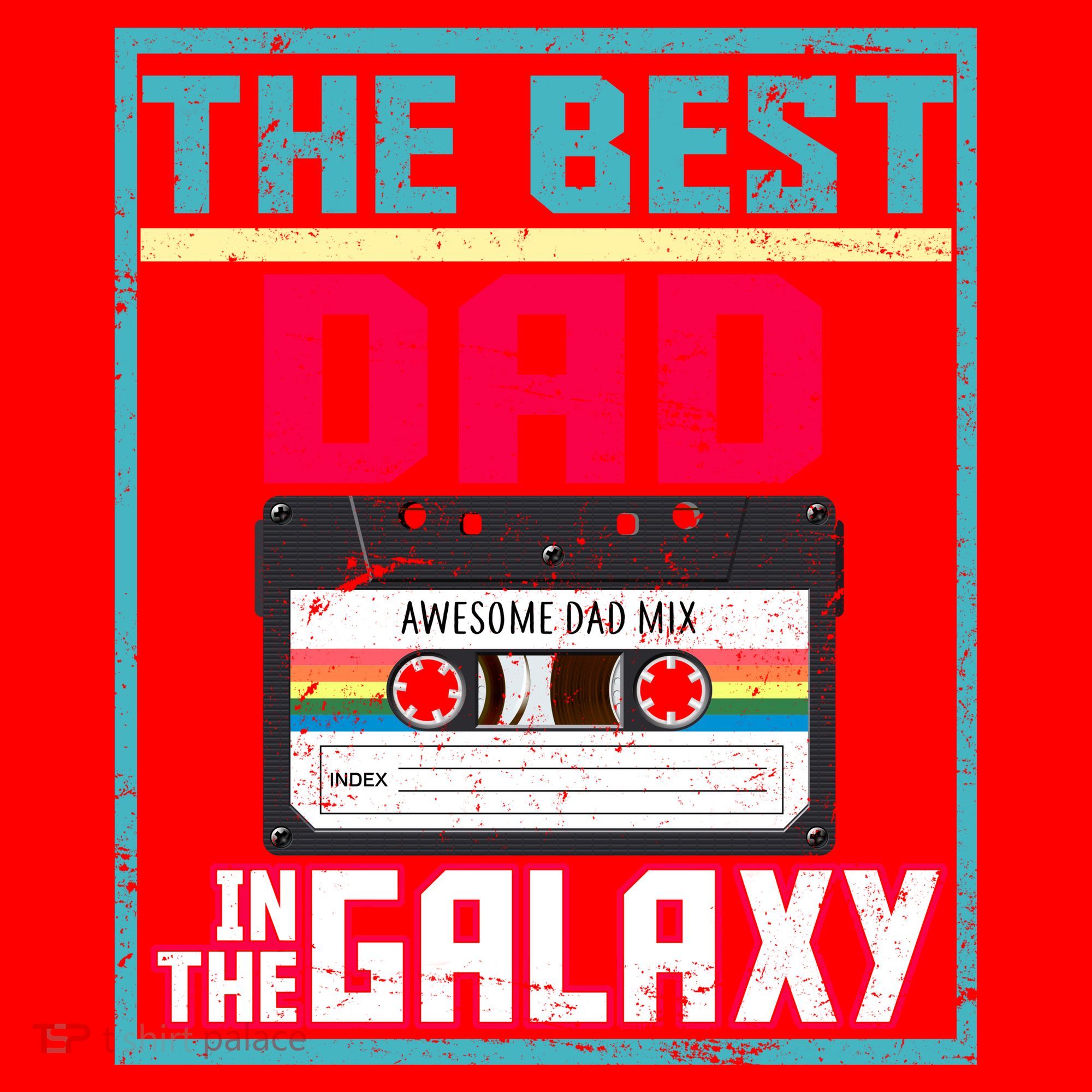 Best Dad In The Galaxy Cassette Mix Tape Santa Hat
