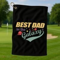 Best Dad In The Galaxy Cute Father's Day Golf Towel thumb 1