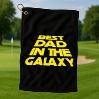 Best Dad In The Galaxy Father's Day Golf Towel thumb 1
