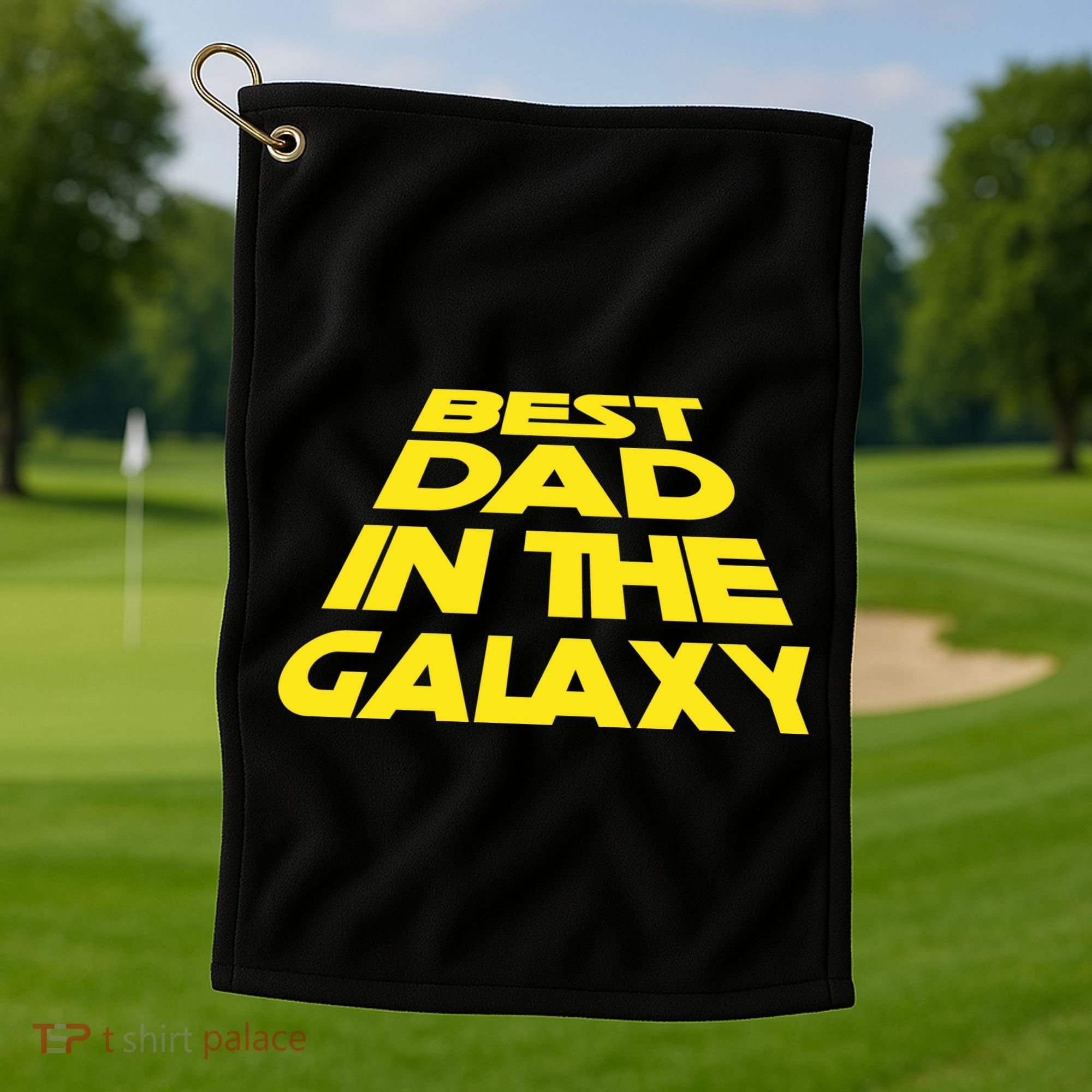 Best Dad In The Galaxy Father's Day Golf Towel