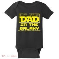 Best Dad In The Galaxy Force Is Strong Baby Bodysuit thumb 0