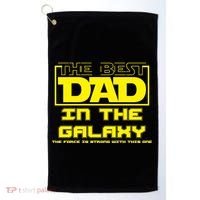 Best Dad In The Galaxy Force Is Strong Golf Towel thumb 0