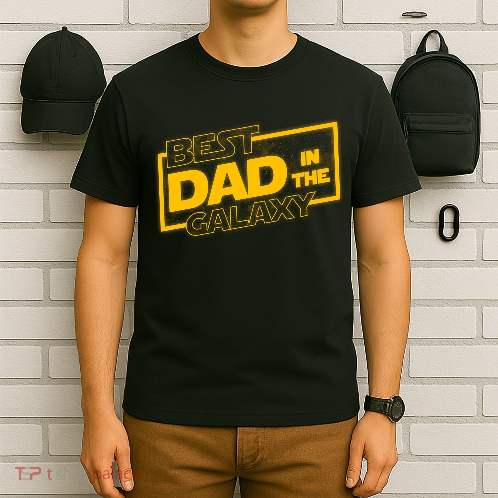 Best Dad In The Galaxy Movie Parody Logo T-Shirt