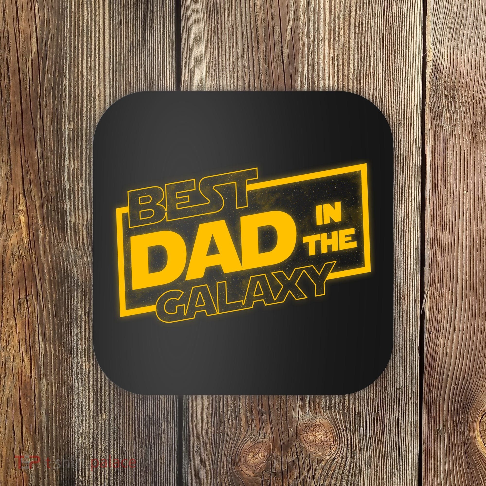Best Dad In The Galaxy Movie Parody Logo Coaster