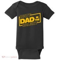 Best Dad In The Galaxy Movie Parody Logo Baby Bodysuit thumb 0