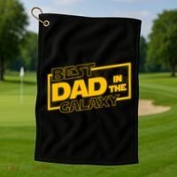 Best Dad In The Galaxy Movie Parody Logo Golf Towel thumb 1