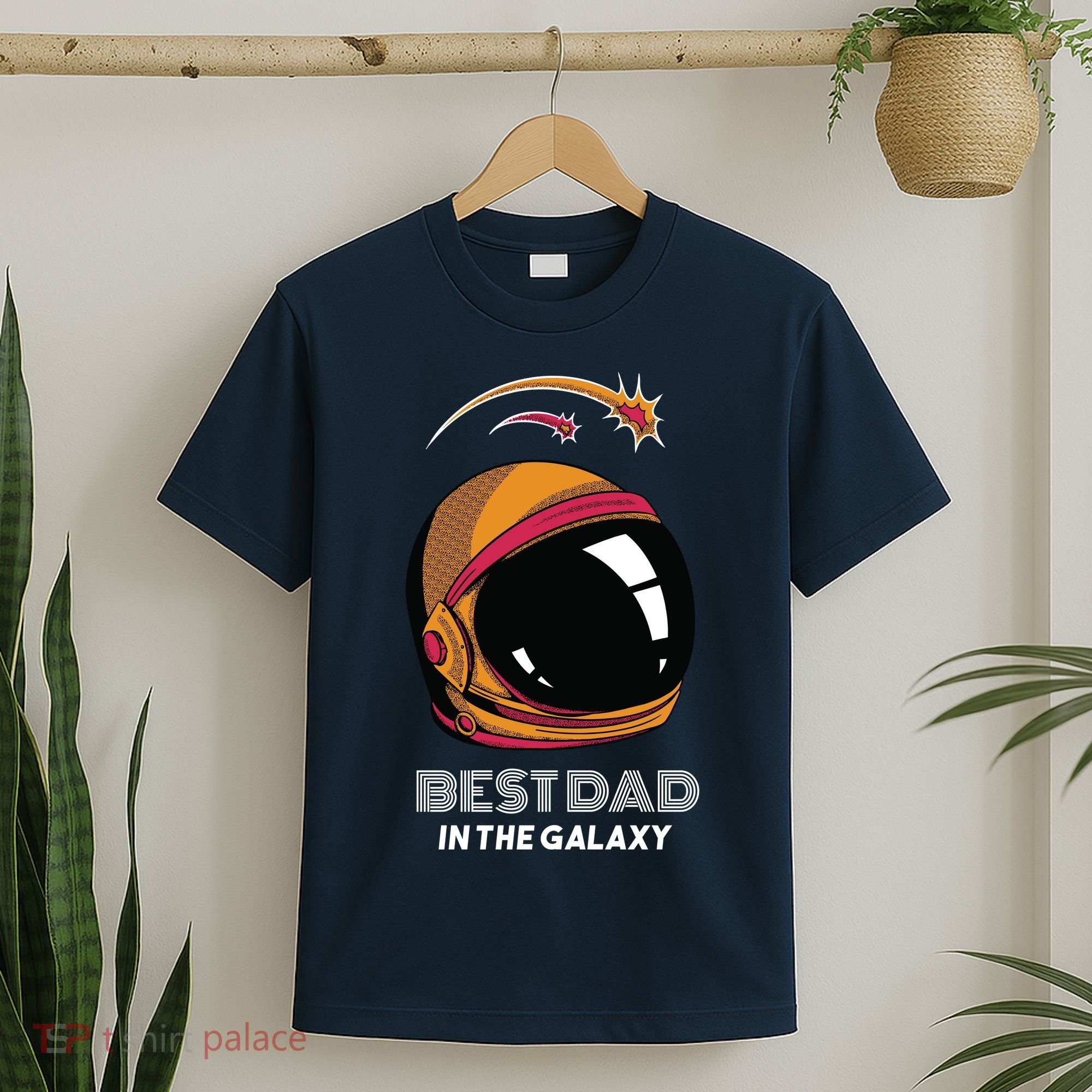 Best Dad In The Galaxy Space Helmet T-Shirt