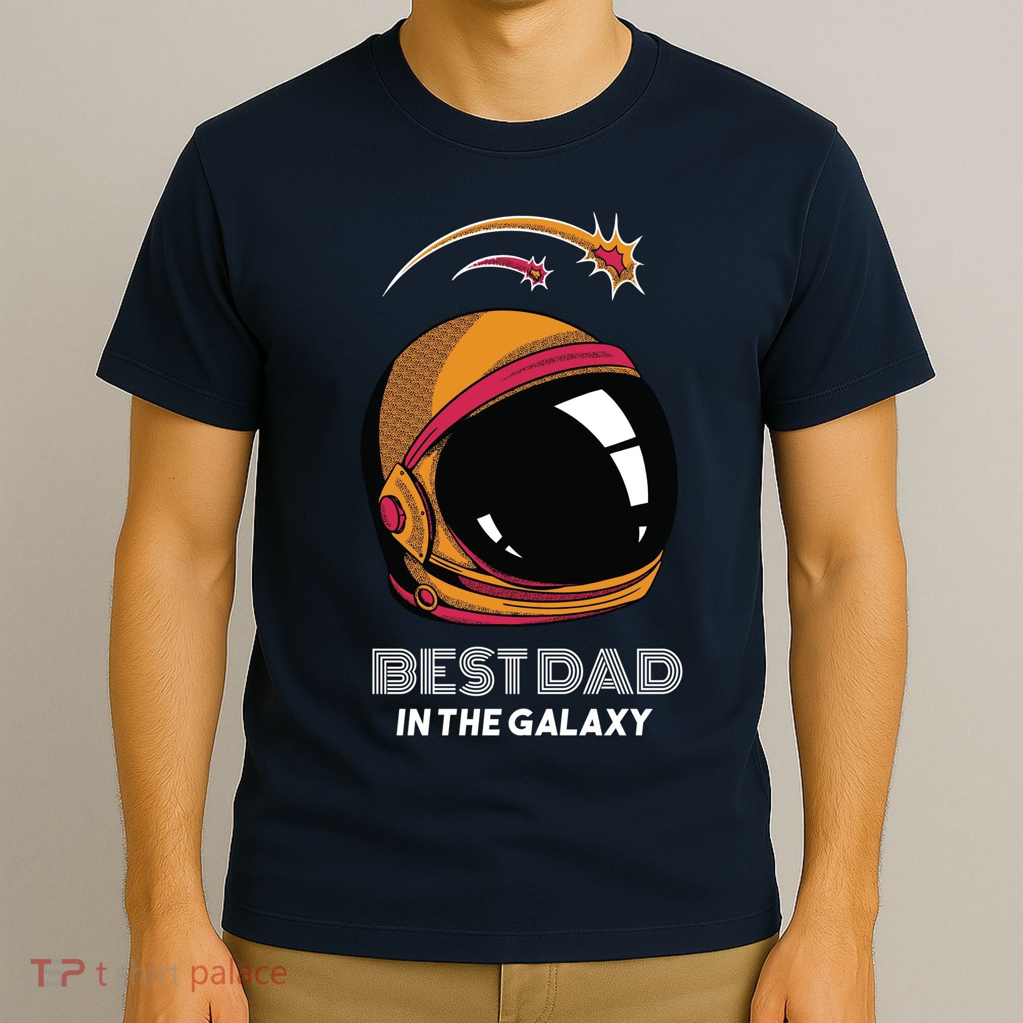 Best Dad In The Galaxy Space Helmet T-Shirt
