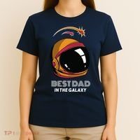 Best Dad In The Galaxy Space Helmet T-Shirt thumb 4