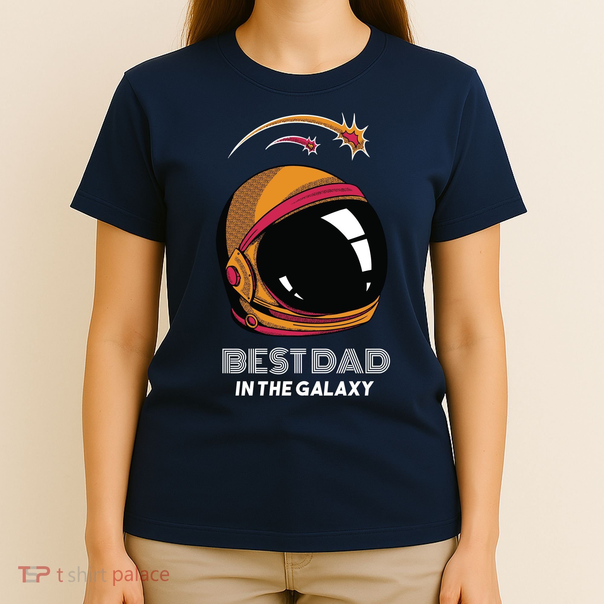 Best Dad In The Galaxy Space Helmet T-Shirt