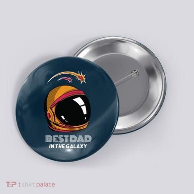 Best Dad In The Galaxy Space Helmet Button