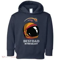 Best Dad In The Galaxy Space Helmet Toddler Hoodie thumb 0