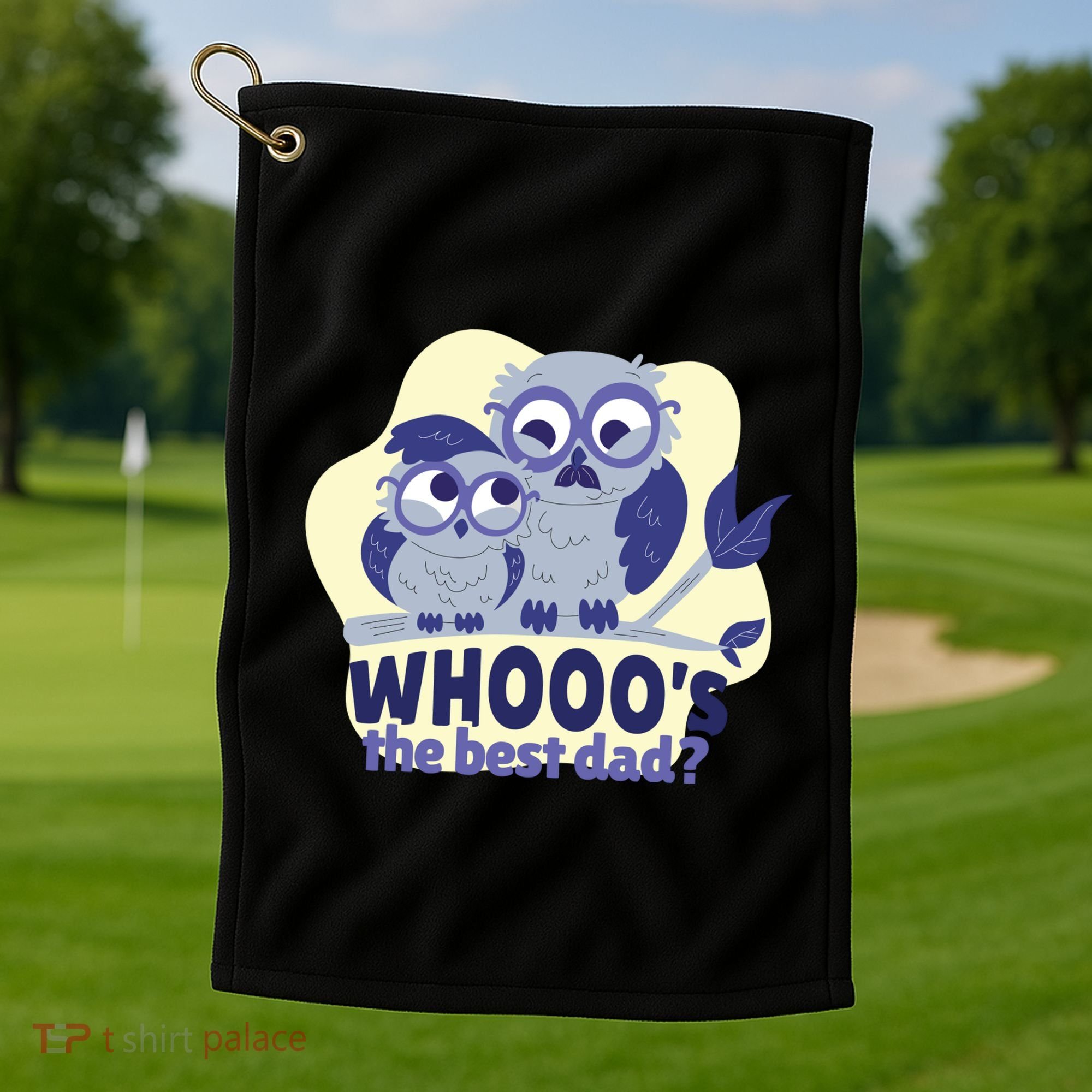Best Dad Owl Golf Towel