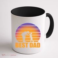 Best Dad Retro Sunset Coffee Mug thumb 1