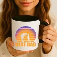 Best Dad Retro Sunset Coffee Mug thumb 3