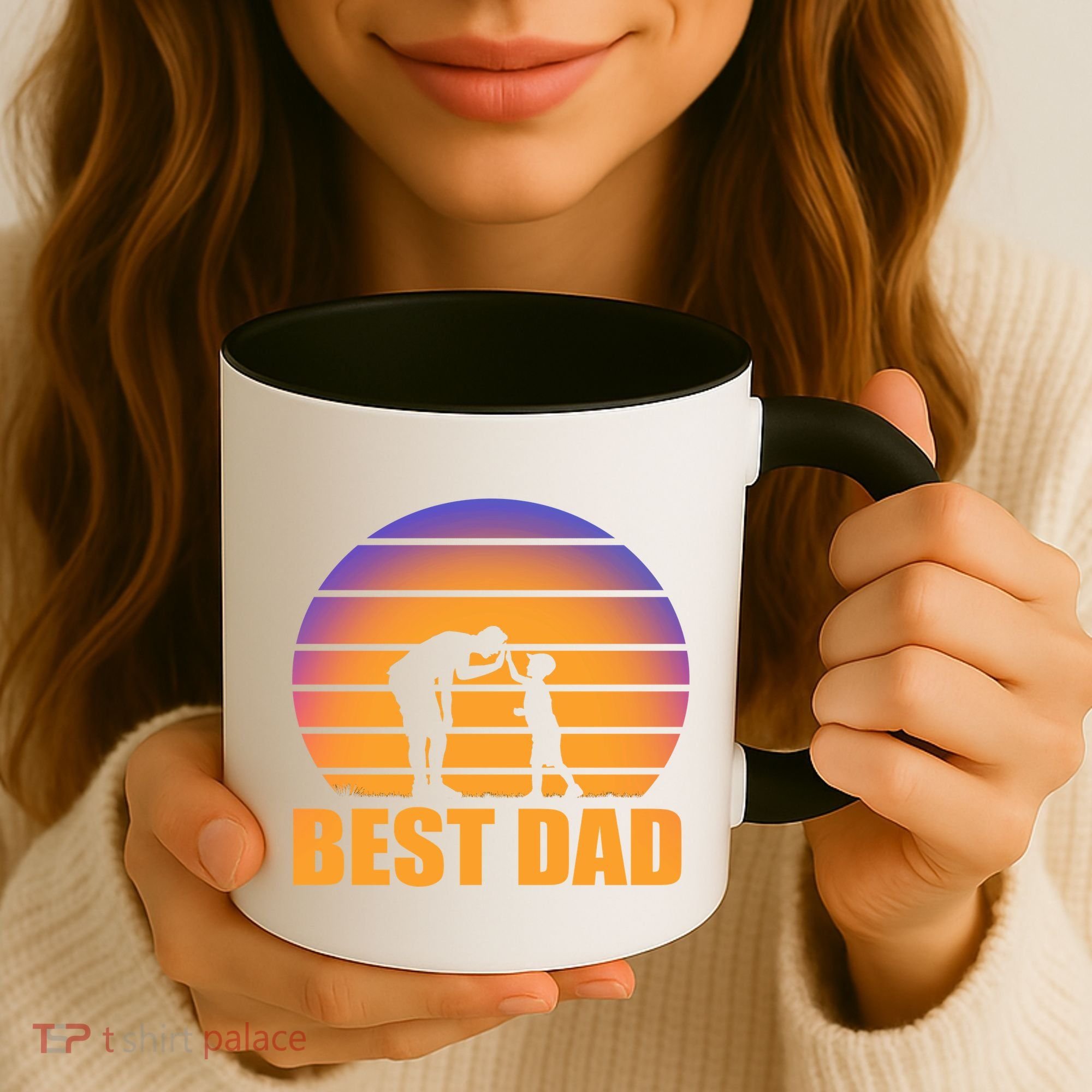 Best Dad Retro Sunset Coffee Mug