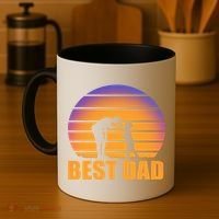 Best Dad Retro Sunset Coffee Mug thumb 4