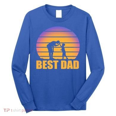 Best Dad Retro Sunset Long Sleeve Shirt