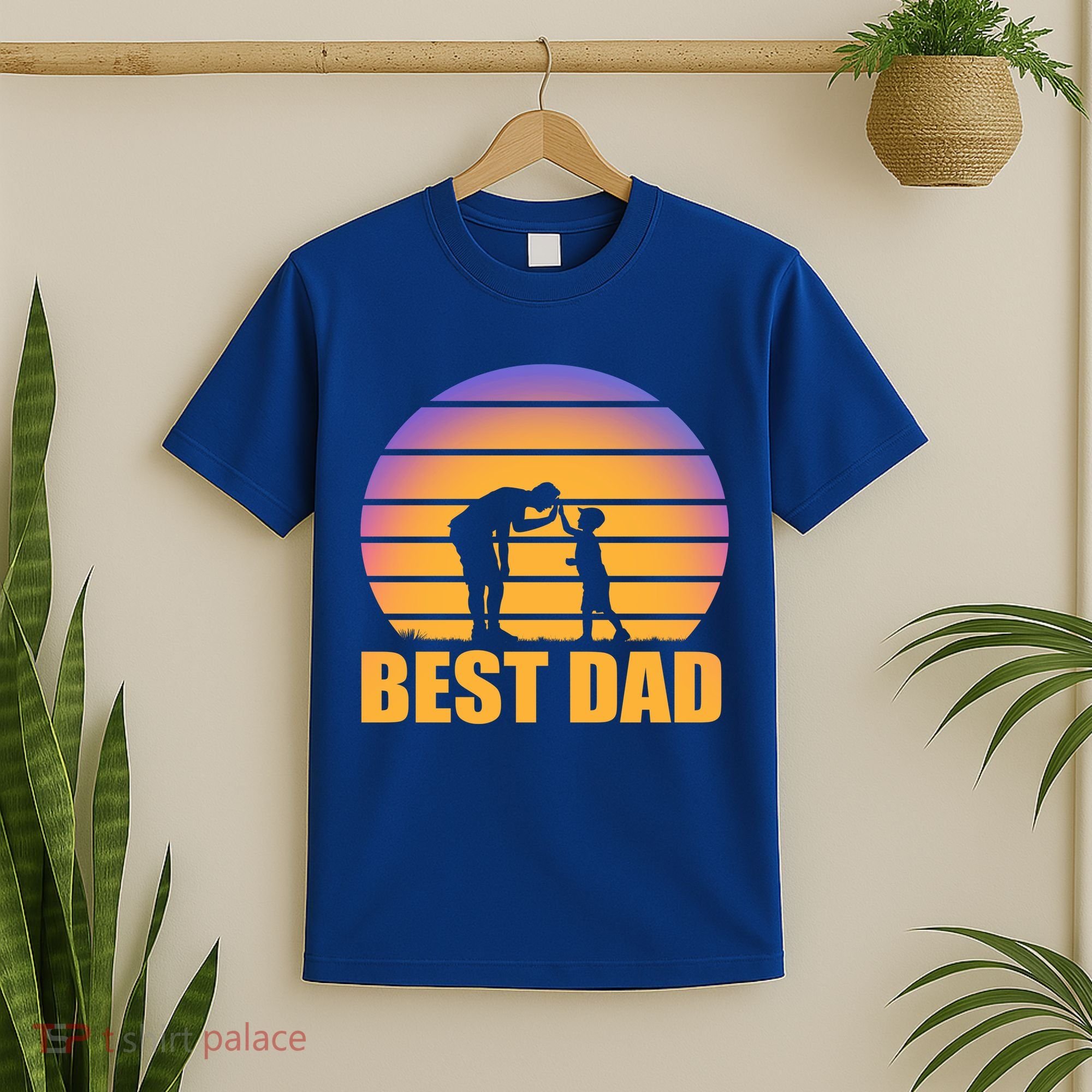Best Dad Retro Sunset T-Shirt