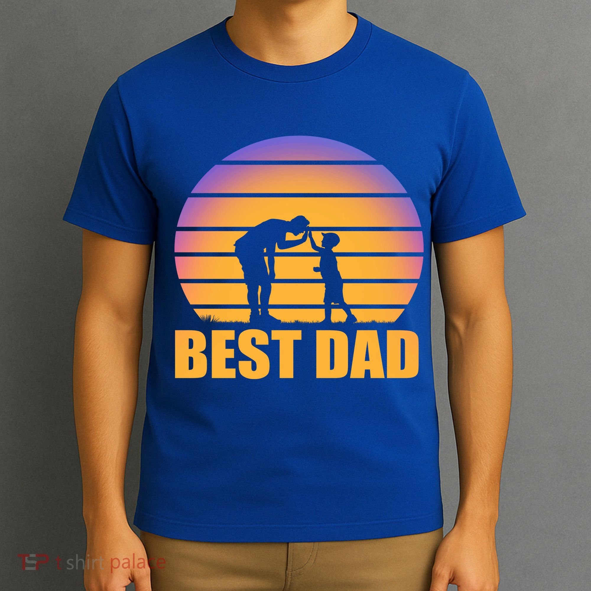 Best Dad Retro Sunset T-Shirt