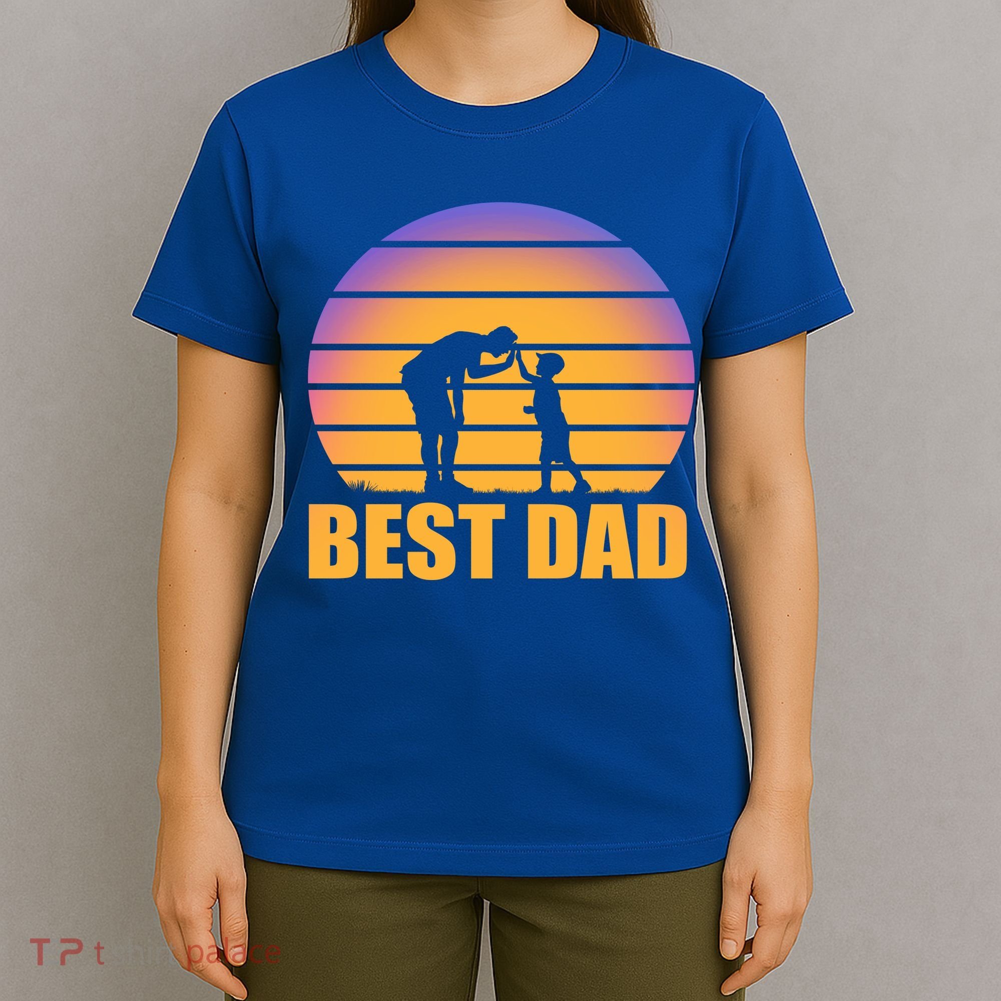 Best Dad Retro Sunset T-Shirt