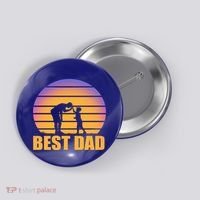 Best Dad Retro Sunset Button thumb 0