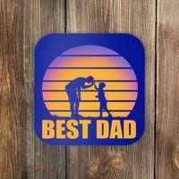 Best Dad Retro Sunset Coaster thumb 0