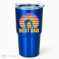 Best Dad Retro Sunset Tumbler thumb 0