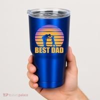 Best Dad Retro Sunset Tumbler thumb 2