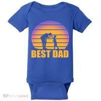 Best Dad Retro Sunset Baby Bodysuit thumb 0