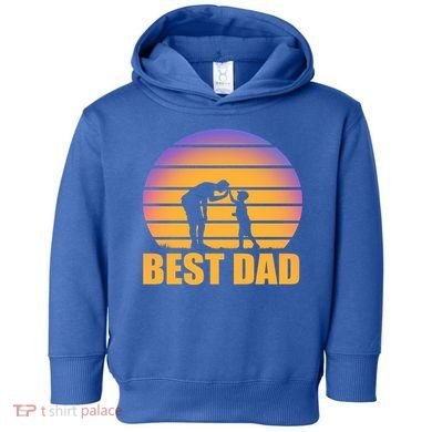Best Dad Retro Sunset Toddler Hoodie