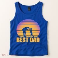 Best Dad Retro Sunset Tank Top thumb 2