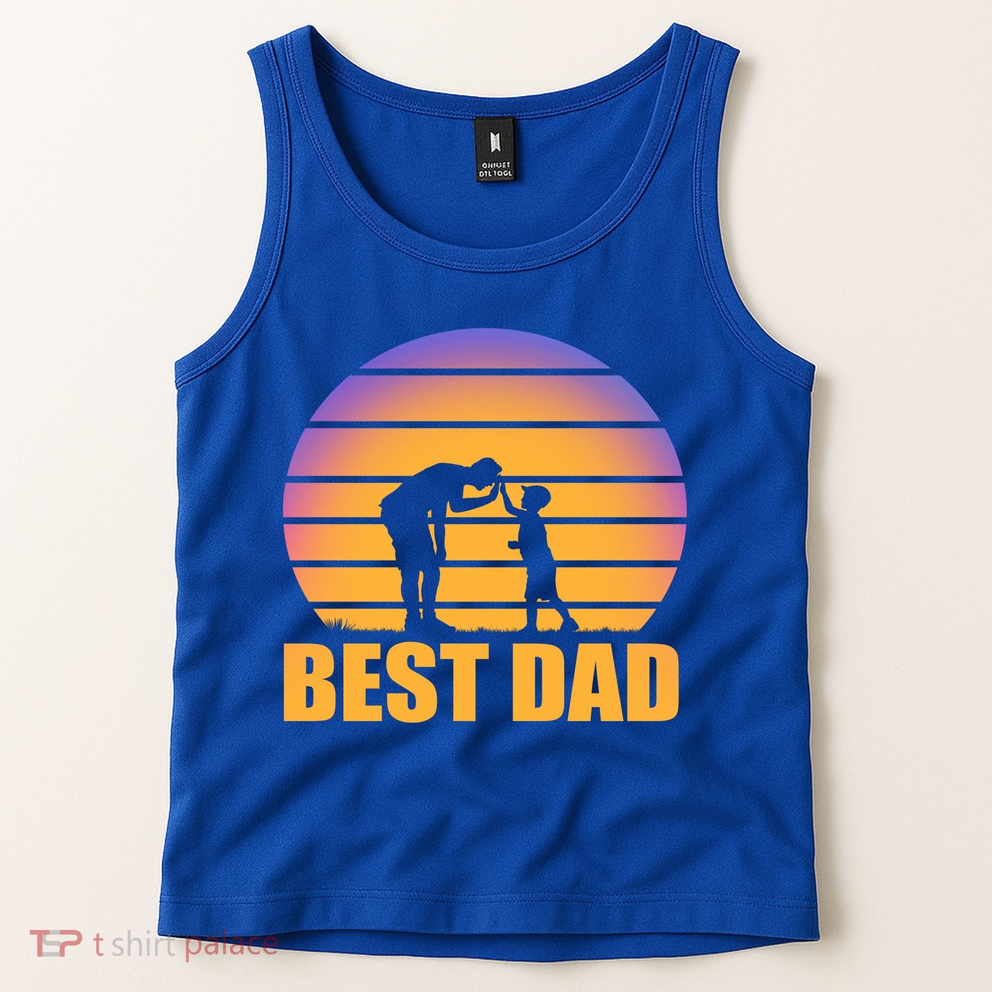 Best Dad Retro Sunset Tank Top