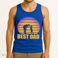 Best Dad Retro Sunset Tank Top thumb 3