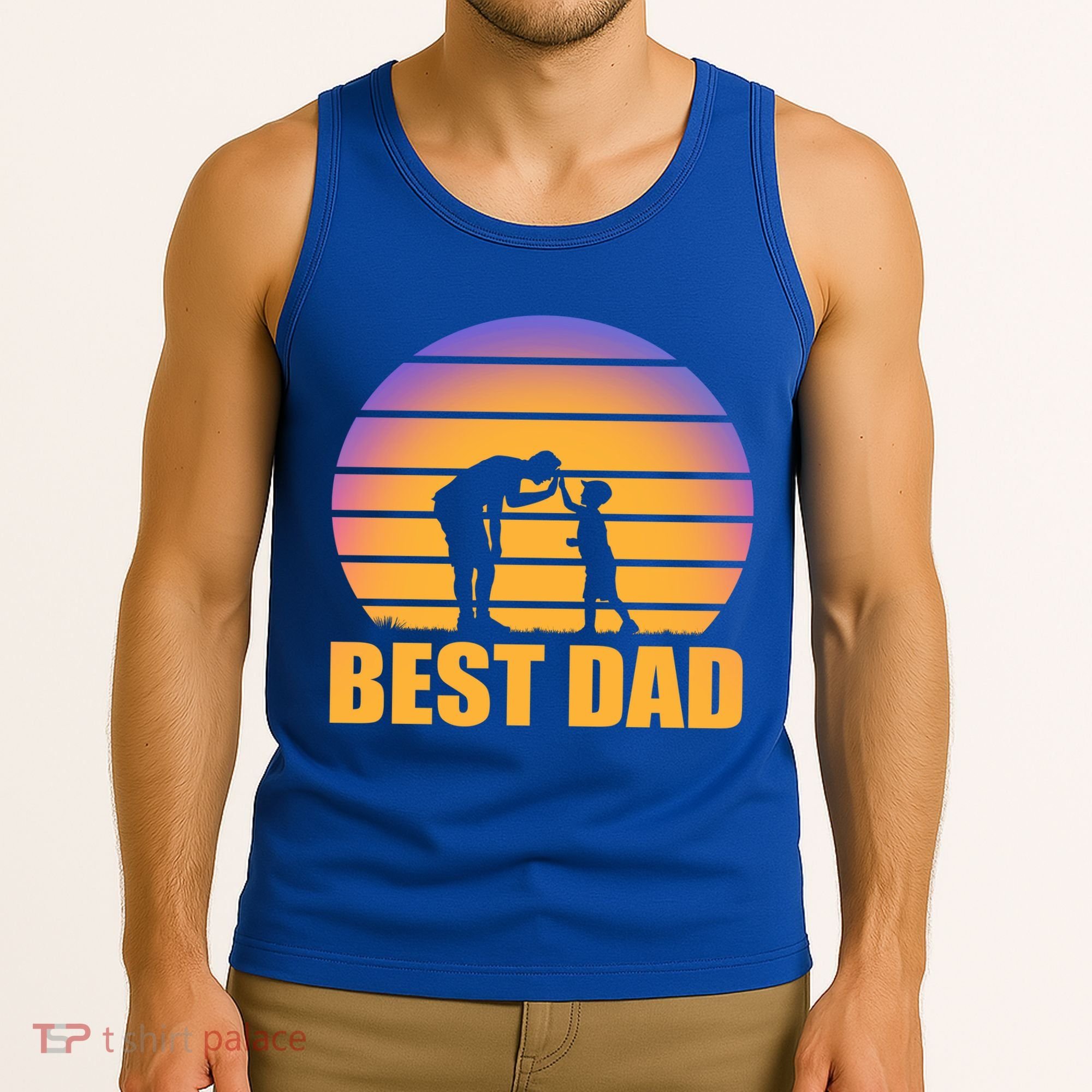 Best Dad Retro Sunset Tank Top
