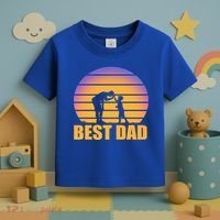 Best Dad Retro Sunset Toddler T-Shirt thumb 3